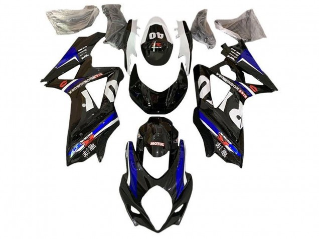 Online Negro Blanco Azul Yoshimura Carenado Moto Suzuki GSXR 1000 2007-2008