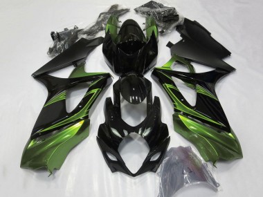 Online Verde Negro Brillante Carenado Moto Suzuki GSXR 1000 2007-2008