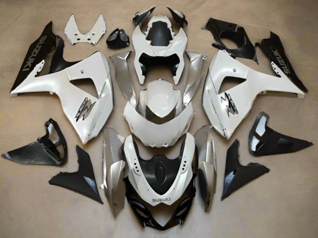 Online Blanco Perla Plata Negro Mate Carenado Moto Suzuki GSXR 1000 2009-2016