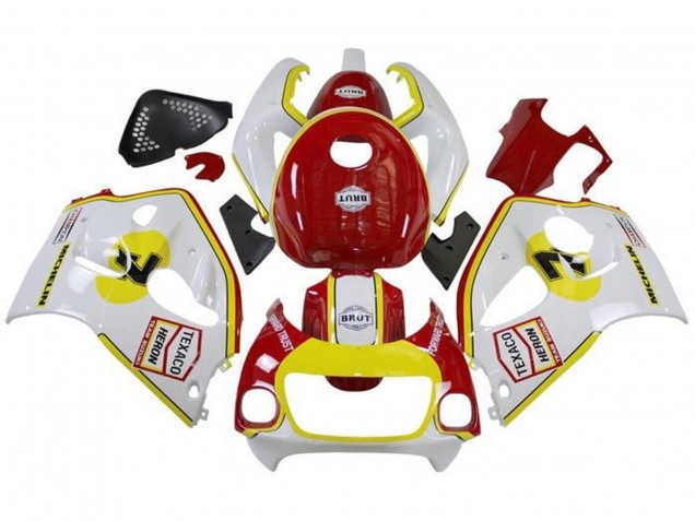 Online Blanco Rojo Amarillo Texaco Carenado Moto Suzuki GSXR 600 / GSXR 750 1996-2000