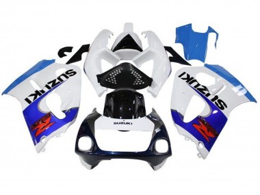 Online Blanco Triple Azul Negro Rojo Carenado Moto Suzuki GSXR 600 / GSXR 750 1996-2000