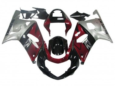 Online Plata Rojo Negro Brillante Carenados Moto Suzuki GSXR 600 / GSXR 750 2001-2003
