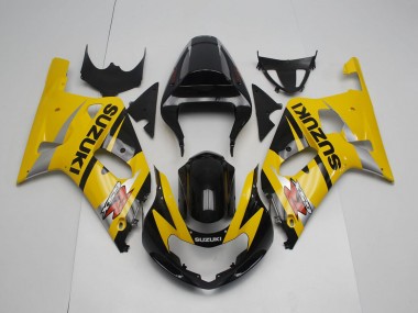 Online Amarillo Plata Negro Brillante Carenados Moto Suzuki GSXR 600 / GSXR 750 2001-2003