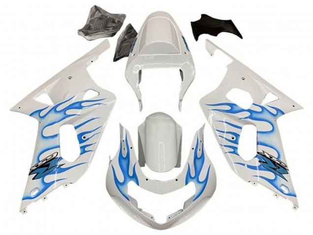 Online Blanco Azul Llama Carenado Moto Suzuki GSXR 600 / GSXR 750 2001-2003