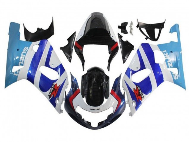 Online Blanco Triple Azul Negro Brillante Rojo Carenado Moto Suzuki GSXR 600 / GSXR 750 2001-2003