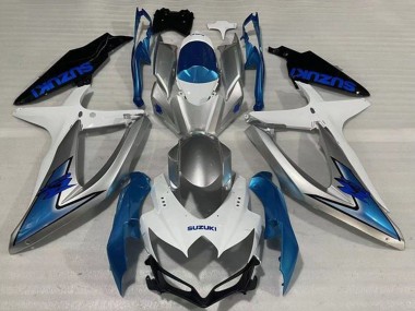 Online Blanco Plata Azul Claro Negro Carenado Moto Suzuki GSXR 600 / GSXR 750 2008-2010