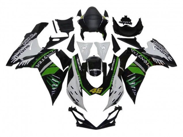 Online Blanco Verde Negro Monstruo 46 Carenado Moto Suzuki GSXR 600 / GSXR 750 2011-2024