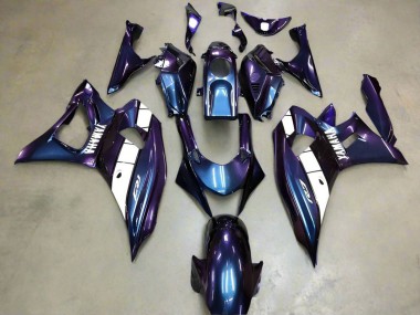 Online Camaleón Azul Púrpura Blanco Carenado Moto Yamaha YZF R7 2021-2024