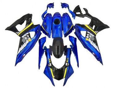 Online Azul Negro Amarillo Tiburón Carenado Moto Yamaha YZF R7 2021-2024