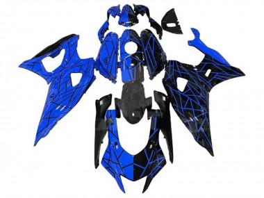 Online Azul Negro Dividir Línea Carenado Moto Yamaha YZF R7 2021-2024