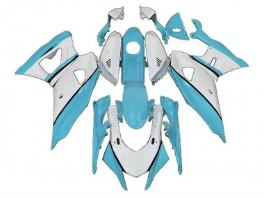 Online Azul Turquesa Blanco Carenado Moto Yamaha YZF R7 2021-2024