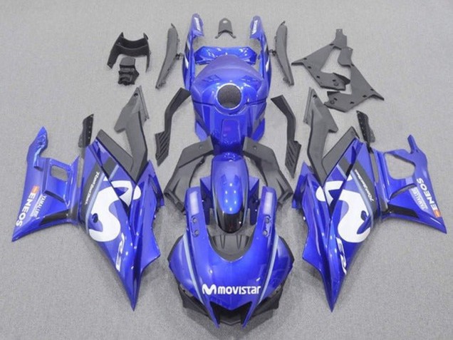 Online Azul Blanco Negro MoviStar Carenado Moto Yamaha YZF R3/R25 2019-2021