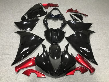 Online Negro Brillante Rojo Carenado Moto Yamaha YZF 1000 R1 2009-2011