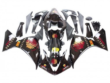 Online Negro Brillante Rojo Amarillo Sheltes Carenado Moto Yamaha YZF 1000 R1 2009-2011