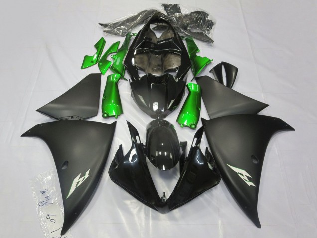 Online Negro Brillante Negro Mate Verde Carenado Moto Yamaha YZF 1000 R1 2009-2011