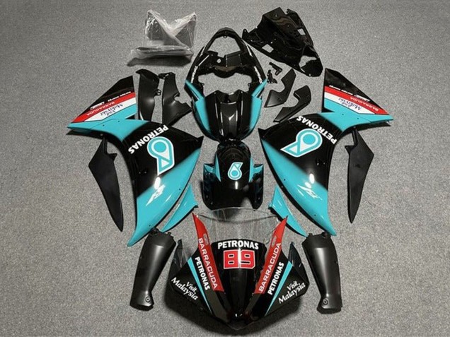 Online Negro Brillante Azul Claro Rojo Petronas Carenado Moto Yamaha YZF 1000 R1 2009-2011