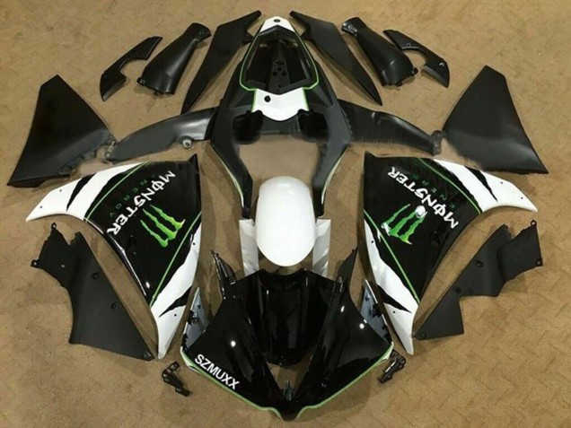 Online Blanco Negro Verde Monstruo Energy Carenado Moto Yamaha YZF 1000 R1 2009-2011