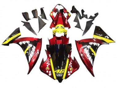 Online Rojo Amarillo Negro Tiburón Carenado Moto Yamaha YZF 1000 R1 2009-2011