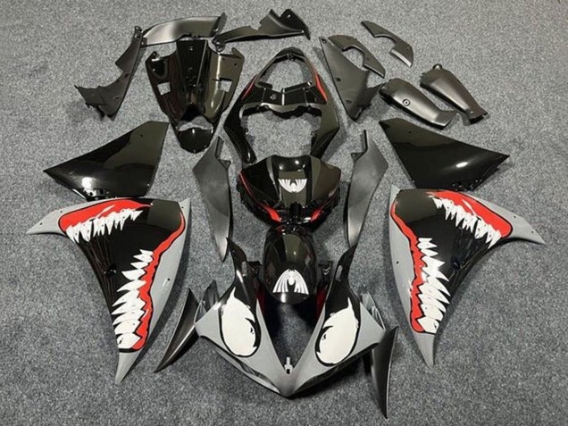 Online Gris Negro Rojo Blanco Tiburón Carenado Moto Yamaha YZF 1000 R1 2009-2011