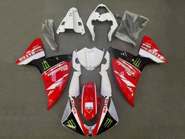 Online Blanco Rojo Negro Verde Monstruo Milwaukee Carenado Moto Yamaha YZF 1000 R1 2009-2011