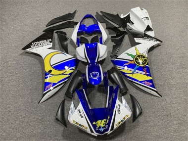 Online Blanco Azul Amarillo Negro Sol Luna Carenado Moto Yamaha YZF 1000 R1 2009-2011