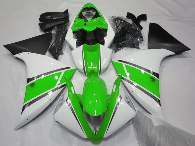 Online Blanco Verde Negro Mate Carenado Moto Yamaha YZF 1000 R1 2009-2011