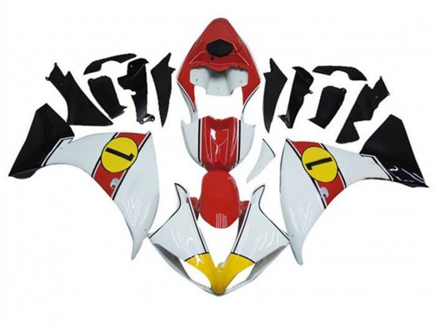 Online Blanco Rojo Amarillo Negro Carenado Moto Yamaha YZF 1000 R1 2009-2011
