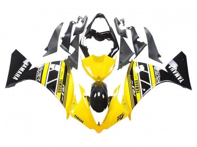 Online Amarillo Blanco Negro Raya Carenado Moto Yamaha YZF 1000 R1 2009-2011