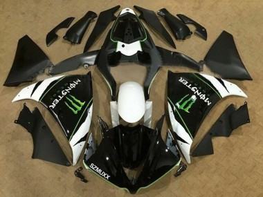 Online Blanco Negro Verde Monstruo Energy SZMUXX Carenado Moto Yamaha YZF 1000 R1 2012-2014