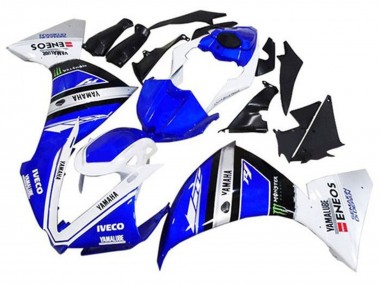 Online Azul Blanco Negro Verde IVECO Yamalube Monstruo Carenado Moto Yamaha YZF 1000 R1 2012-2014