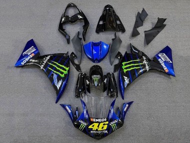 Online Negro Brillante Azul Verde Monstruo Energy ENEOS Yamalube Carenado Moto Yamaha YZF 1000 R1 2012-2014