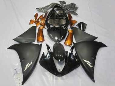 Online Negro Brillante Negro Mate Naranja Carenado Moto Yamaha YZF 1000 R1 2012-2014