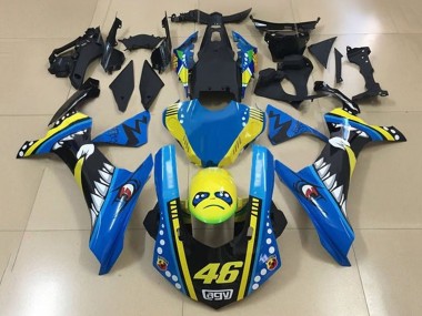 Online Azul Amarillo Negro Tiburón 46 Carenado Moto Yamaha YZF 1000 R1 2015-2019