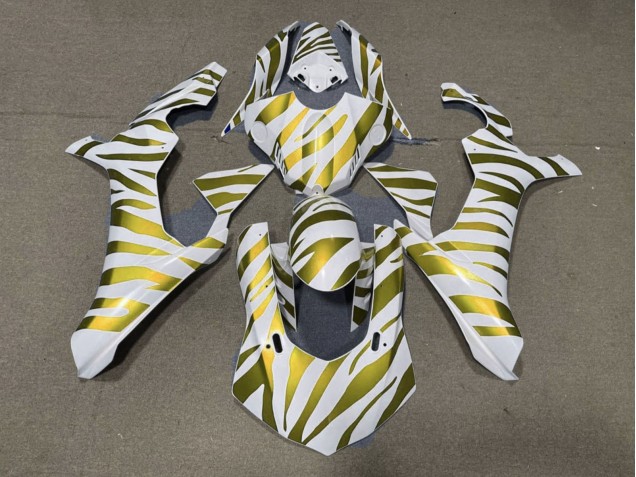 Online Blanco Oro Cebra Carenado Moto Yamaha YZF 1000 R1 2015-2019