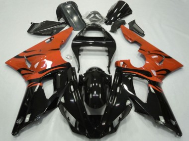 Online Naranja Negro Brillante Llama Carenado Moto Yamaha YZF 1000 R1 2000-2001