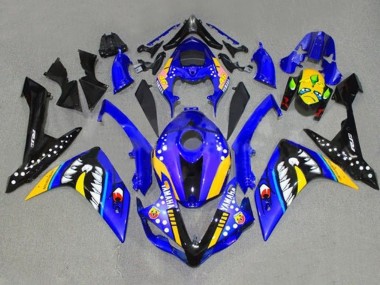 Online Azul Amarillo Negro Tiburón Carenado Moto Yamaha YZF 1000 R1 2007-2008