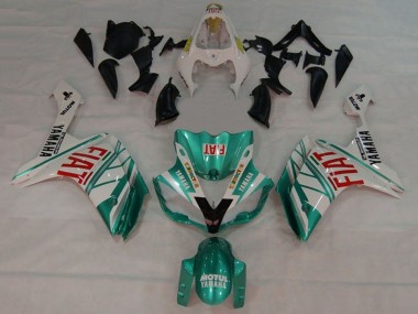 Online Blanco Verde Rojo Fiat Carenado Moto Yamaha YZF 1000 R1 2007-2008