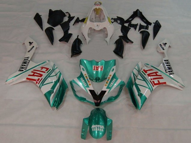 Online Blanco Verde Rojo Fiat Carenado Moto Yamaha YZF 1000 R1 2007-2008
