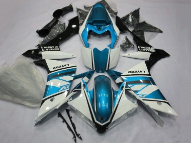 Online Blanco Azul Claro Negro Layerd Carenado Moto Yamaha YZF 1000 R1 2007-2008
