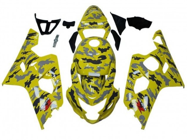 Online Amarillo Negro Gris Camouflage Carenado Moto Suzuki GSXR 600 / GSXR 750 2004-2005