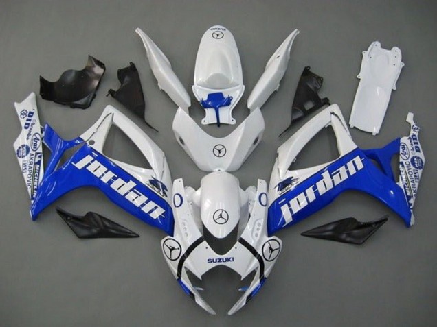 Online Blanco Azul Jordan Carenado Moto Suzuki GSXR 600 / GSXR 750 2006-2007