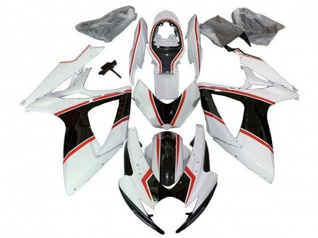 Online Blanco Naranja Negro Pinstripe Carenado Moto Suzuki GSXR 600 / GSXR 750 2006-2007