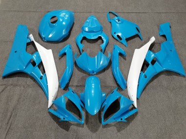 Online Azul Claro Blanco Carenado Moto Yamaha YZF R6 2006-2007