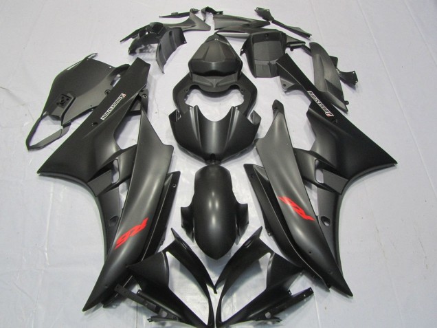 Online Negro Mate Rojo Calcomanías Carenado Moto Yamaha YZF R6 2006-2007