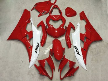 Online Blanco Rojo Kits Carenados Moto Yamaha YZF R6 2006-2007