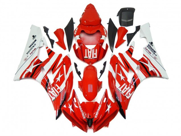 Online Blanco Rojo Fiat Estrella Michelin Motul Carenado Moto Yamaha YZF R6 2006-2007