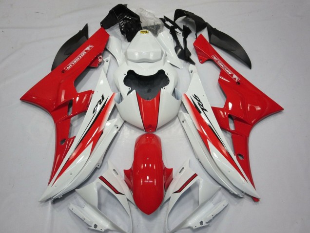 Online Blanco Rojo Carenado Moto Yamaha YZF R6 2006-2007