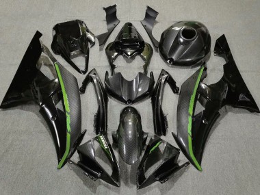 Online Negro FibraCarbono Estilo Verde Carenado Moto Yamaha YZF R6 2008-2016