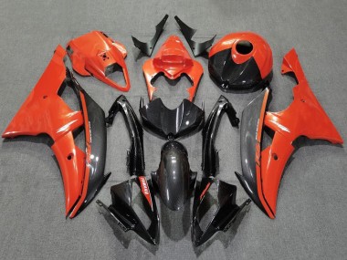 Online Naranja Negro FibraCarbono Estilo Carenado Moto Yamaha YZF R6 2008-2016