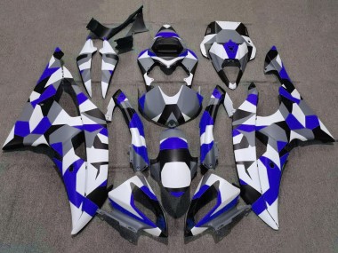 Online Blanco Azul Gris Negro Camouflage Carenado Moto Yamaha YZF R6 2008-2016